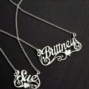 Loving you loys custom name plate necklace
